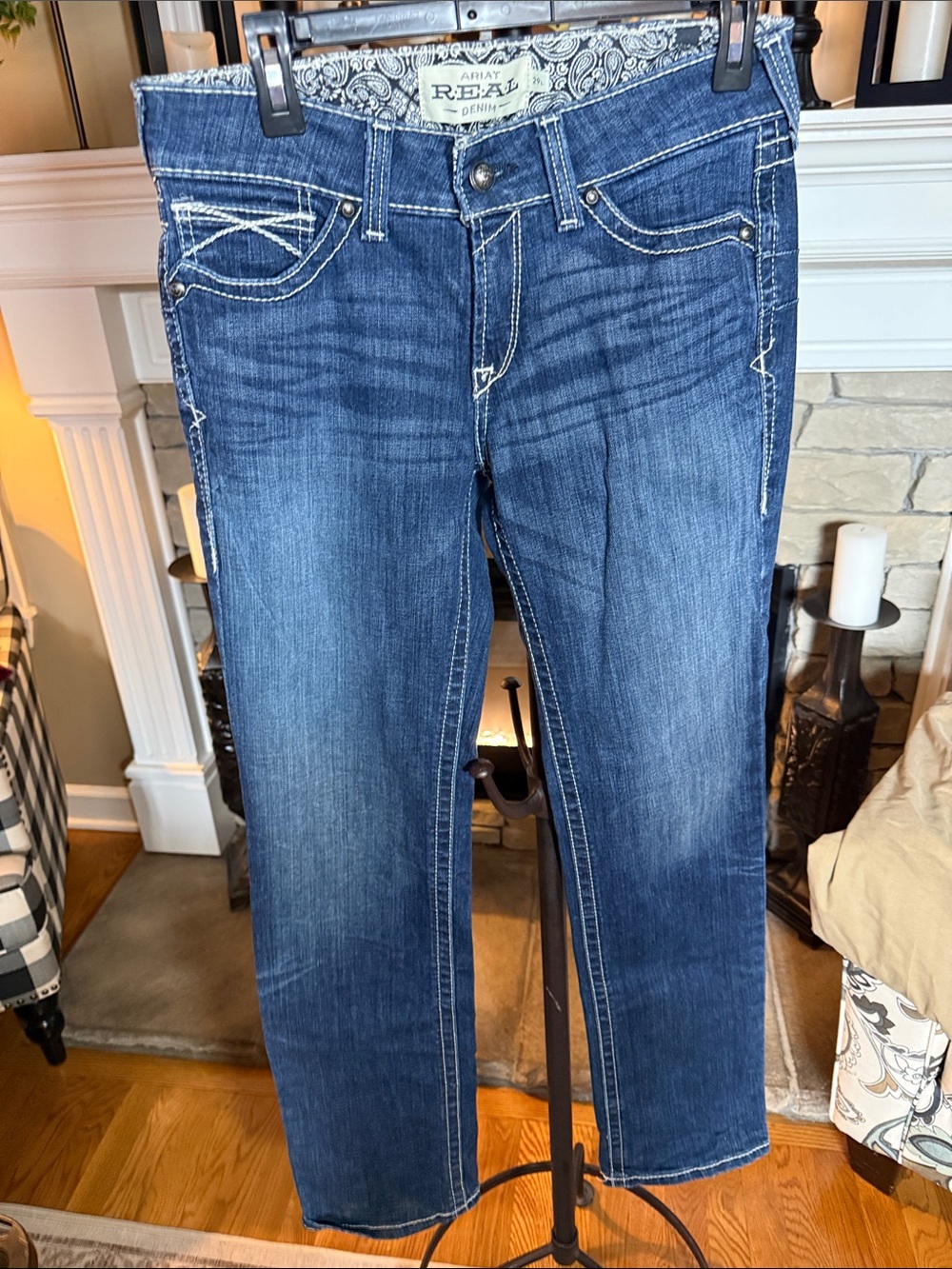 Ariat Women's Straight-Leg Jeans in Dark Blue Denim